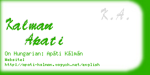 kalman apati business card