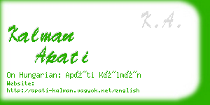 kalman apati business card